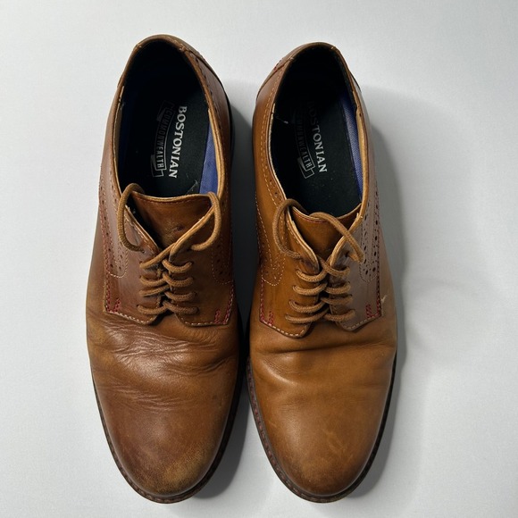 Bostonian Commonwealth Mens Dress Shoes Leather Brogue Oxfords Tan Size 7.5 - Picture 3 of 8